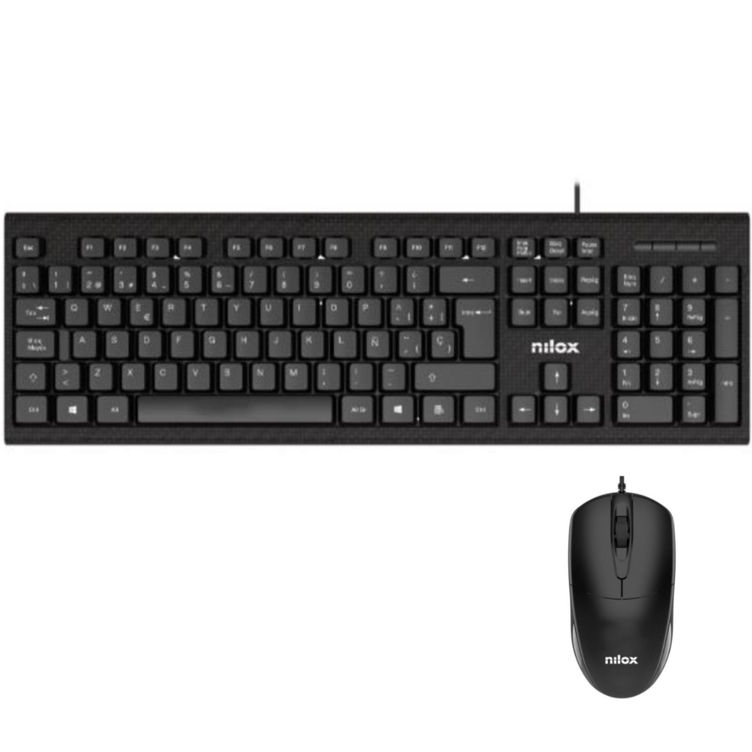 TECLADO + RATON NILOX NXKME0011CON CABLE NEGRO