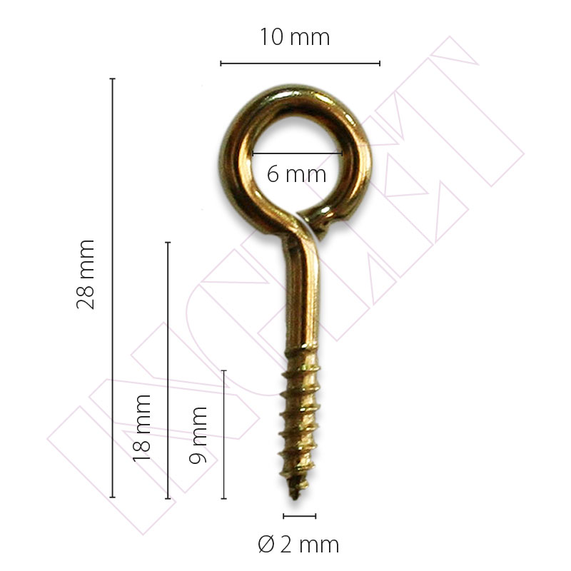 HEMBRILLA REDONDA DORADA, 6 x 20 mm -500 u-