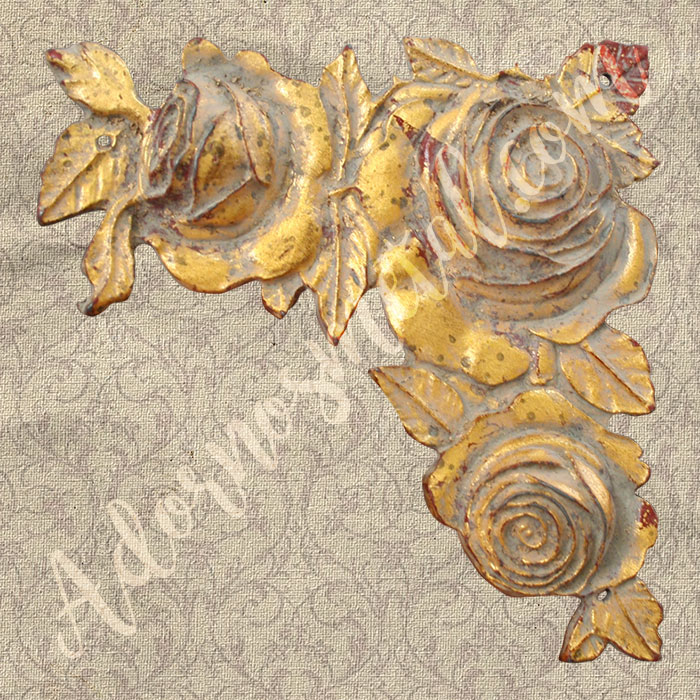 ADORNO METALICO ORO O809, 110 x 110 mm