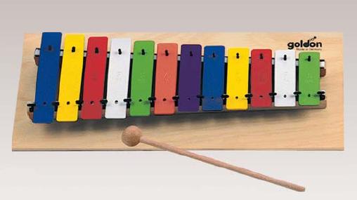METALOFONO DIATONICO - GOLDON 12 C3/G4-TECLAS COLORES-PLACA MADERA (CAJA ROJA)