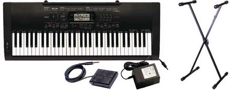 TECLADO ESTANDAR CASIO-CTK-3000 KIT Sop DF 01, Adap,