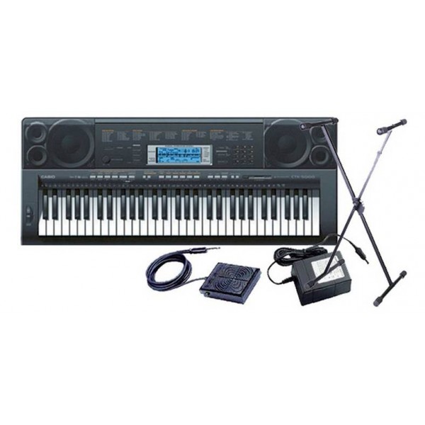 TECLADO ESTANDAR CASIO-CTK-5000 KIT Sop, Adap, Sustain