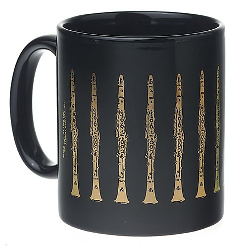REGALO- TAZA NEGRA CON CLARINETES DORADOS (COFFEE MUGS)