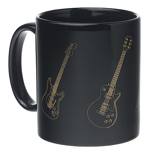 REGALO- TAZA NEGRA  GUITARRAS ELECTRICAS DESCATALOGADO