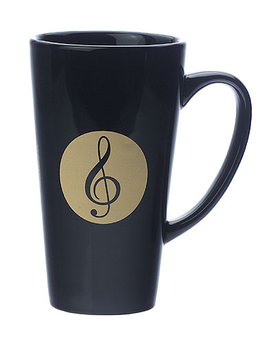 REGALO-TAZA LARGA NEGRA CON CLAVE DE SOL