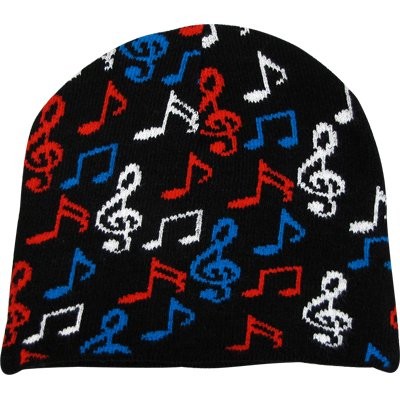 REGALO- GORRO NEGRO NOTAS MUSICALES COLORES