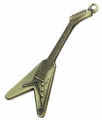 REGALO - LLAVERO DE GUITARRA ELECTRICA DE FLECHA DORADO