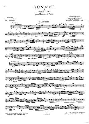 TELEMANN G.P. - SONATA OBOE Y PIANO