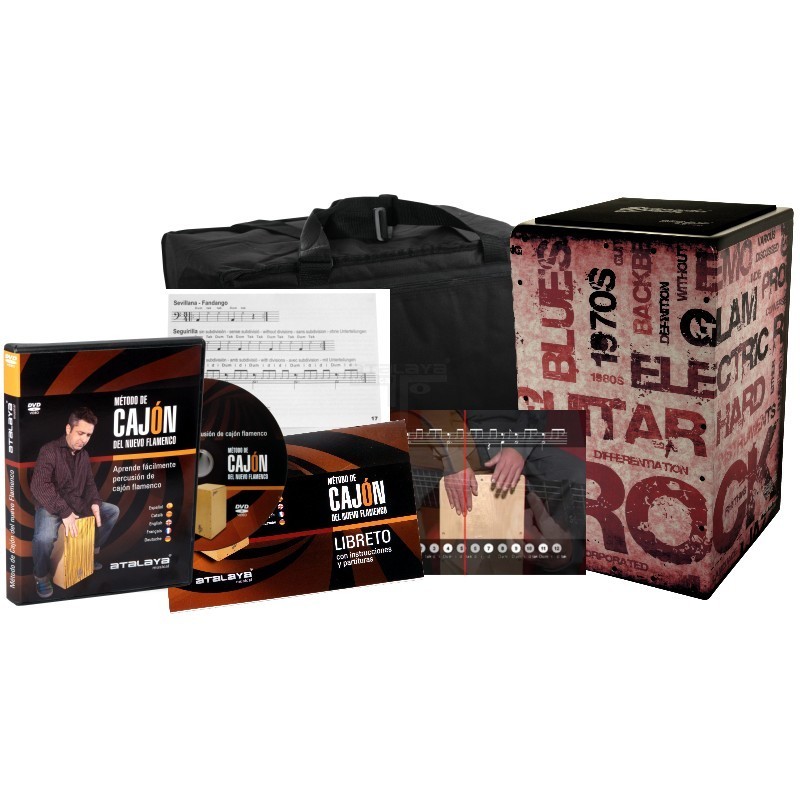 CAJON FLAMENCO - PACK GD MOD. BLUES (+FDVD +FUNDA +ASIENTO)