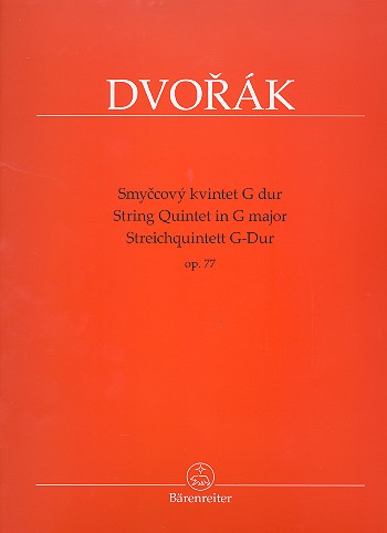 DVORAK A. - QUINTETO CUERDA SOL M OP.77