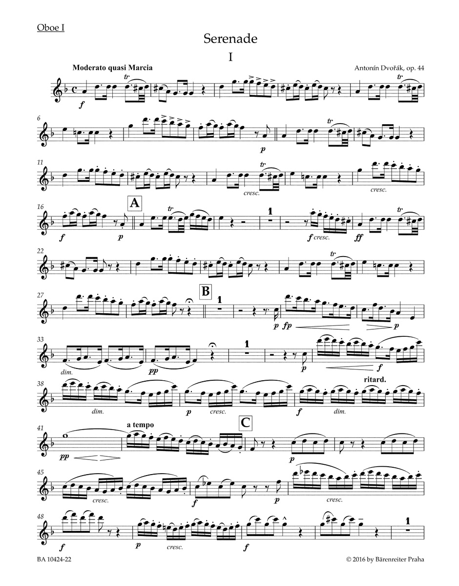 DVORAK A. - SERENATA OP.44 URTEXT PARTES