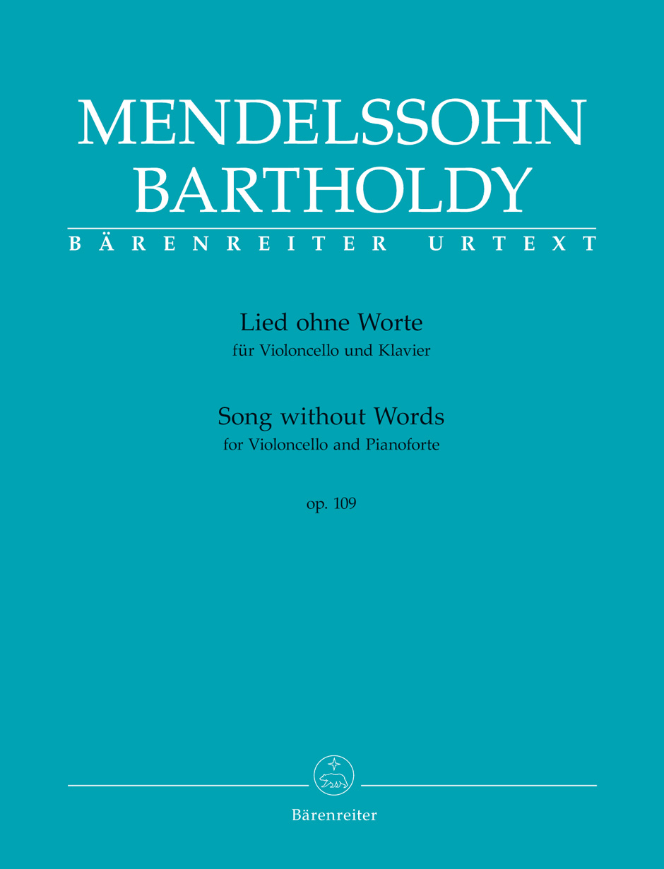 MENDELSSOHN F. - CANCION SIN PALABRAS OP.109 VIOLONCHELO URTEXT