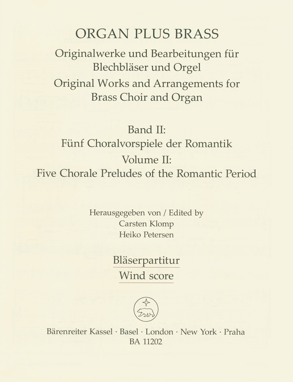 KLOMP/PETERSEN. - ORGAN PLUS BRASS  Vº2 +PT