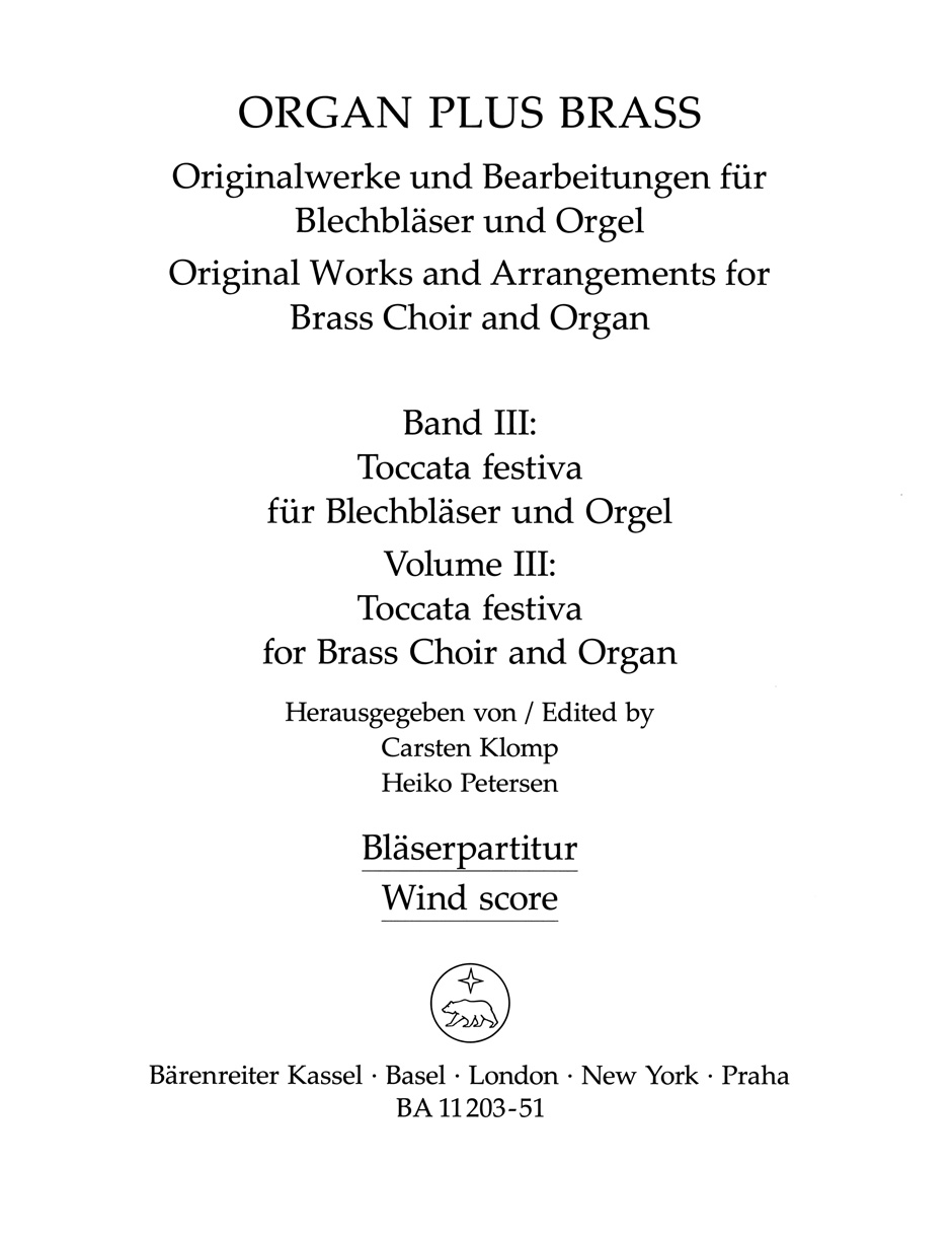 KLOMP/PETERSEN. - ORGAN PLUS BRASS Vº3 (+PT)