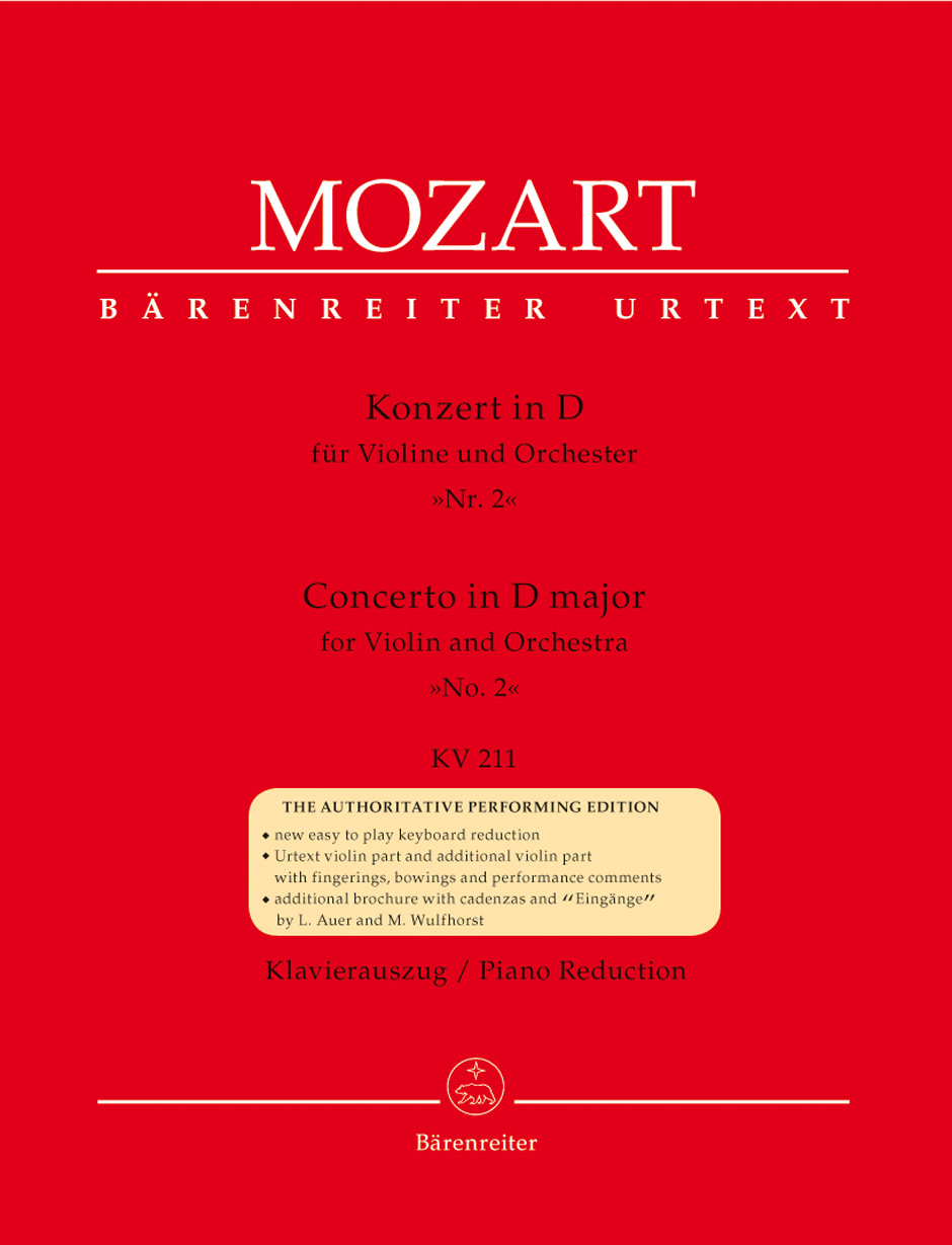 MOZART W.A. - CONCIERTO Nº2 RE M URTEXT - KV.211