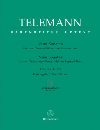 TELEMANN G.P. - SONATAS (9)  TWV 40:141-149 (2FL)
