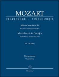 MOZART W.A. - MISA BREVE REM KV194(186h) CORO FEMENINO.SMA