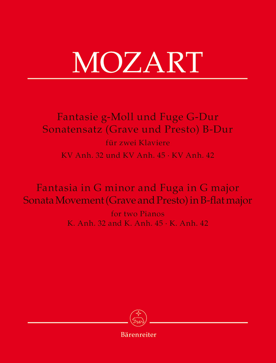 MOZART W.A. - FANTASIA SOL m Y FUGA SOL M K 32/45/42 URTETX