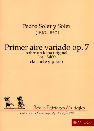 SOLER P. - PRIMER AIRE VARIADA OP.7 (ca.1840)