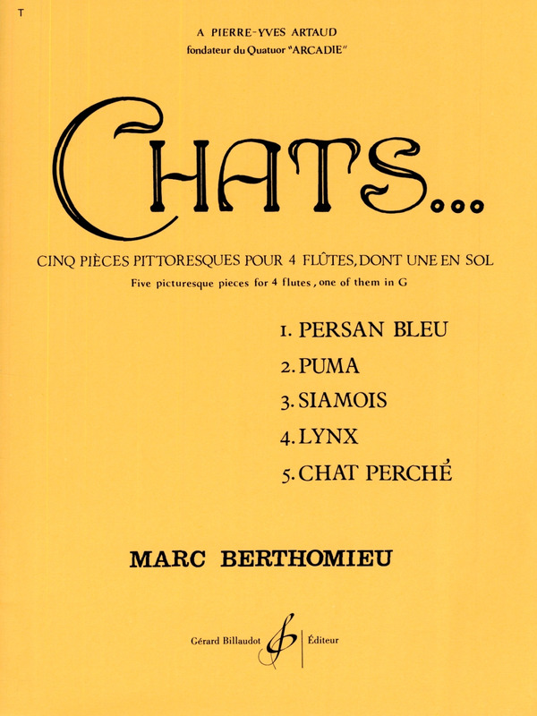 BERTHOMIEU M. - CHATS (5 PIEZAS PINTORESCAS) - (4FL)