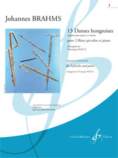 BRAHMS J. - DANZAS HUNGARAS (13) V.1- 2 PICCOLOS Y PIANO