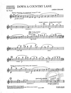 COPLAND A. - DOWN A COUNTRY LANE (WIND SET)