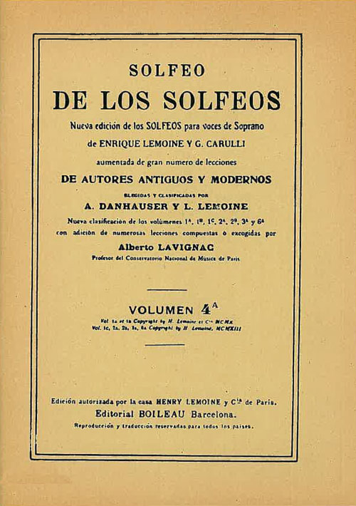 LEMOINE H. - SOLFEO SOLFEOS V.4A (S/A)