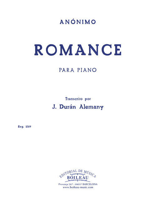 ANÓNIMO.- ROMANCE (PIANO)