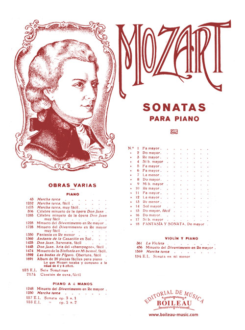 MOZART.- Sonata nº10 en Re M, K.284 (PIANO)