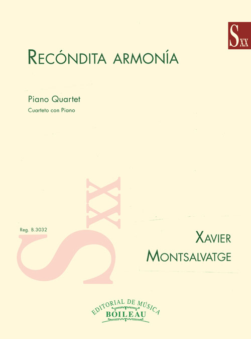 MONTSALVATGE X. - RECONDITA ARMONIA - CUARTETO CON PIANO