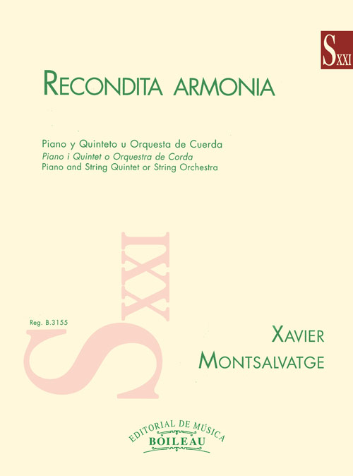 MONTSALVATGE X. - RECONDITA ARMONIA - PIANO Y QUINTETO CUERDA