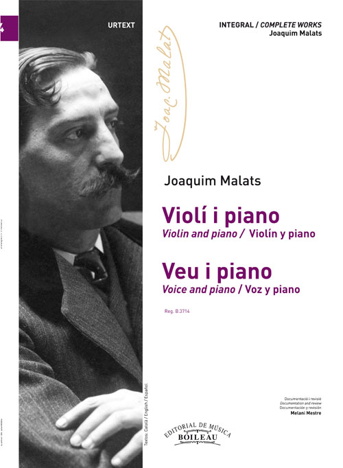 MALATS J. - OBRAS VIOLIN Y PIANO/VOZ Y PIANO