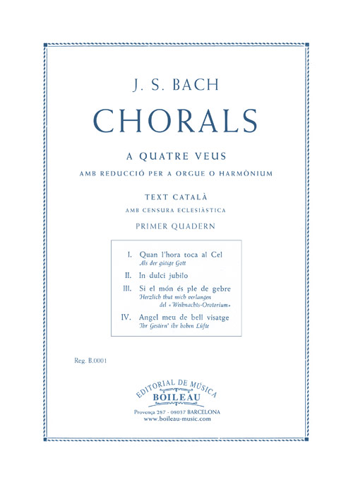BACH J.S. - CORALES A 4 VOCES V.1 -