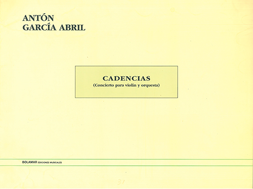 GARCIA ABRIL A. - CADENCIAS (CONCIERTO VIOLIN Y ORQUESTA) -