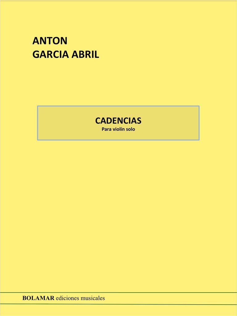 GARCIA ABRIL A. - CADENCIAS (CONCIERTO VIOLIN SOLO)
