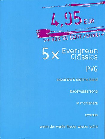 5 x Evergreen   Classics, para piano, voz y guitarra