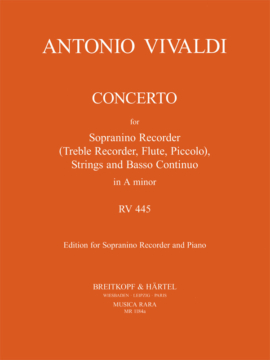 VIVALDI A. - CONCIERTO LAm SOPRANINO ( FLAUTIN, FLAUTA)RED.PIANO