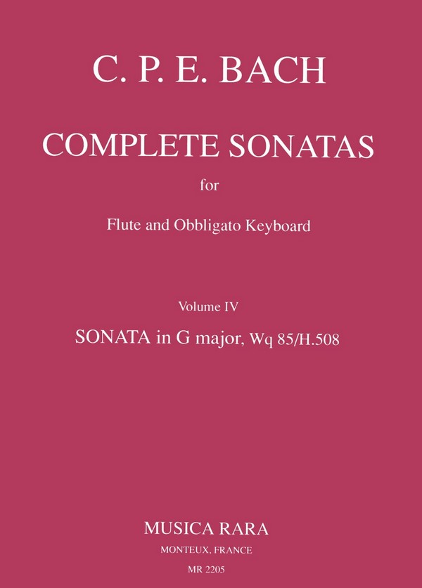 BACH C.P.E. - SONATAS Vº4 SOL M Wq 85/H508 (FL/ORGANO)