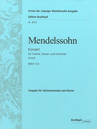 MENDELSSOHN F. - CONCIERTO DOBLE VIOLIN PIANO MWV o4