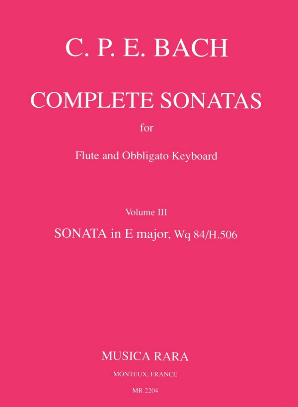 BACH C.P.E. - SONATAS Vº3 MI M Wq 84/H506 (FL/ORGANO)
