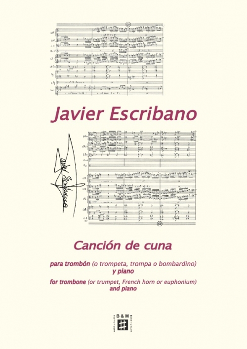 ESCRIBANO J. - CANCION DE CUNA - TROMBON O TROMPETA O BOMBARDINO
