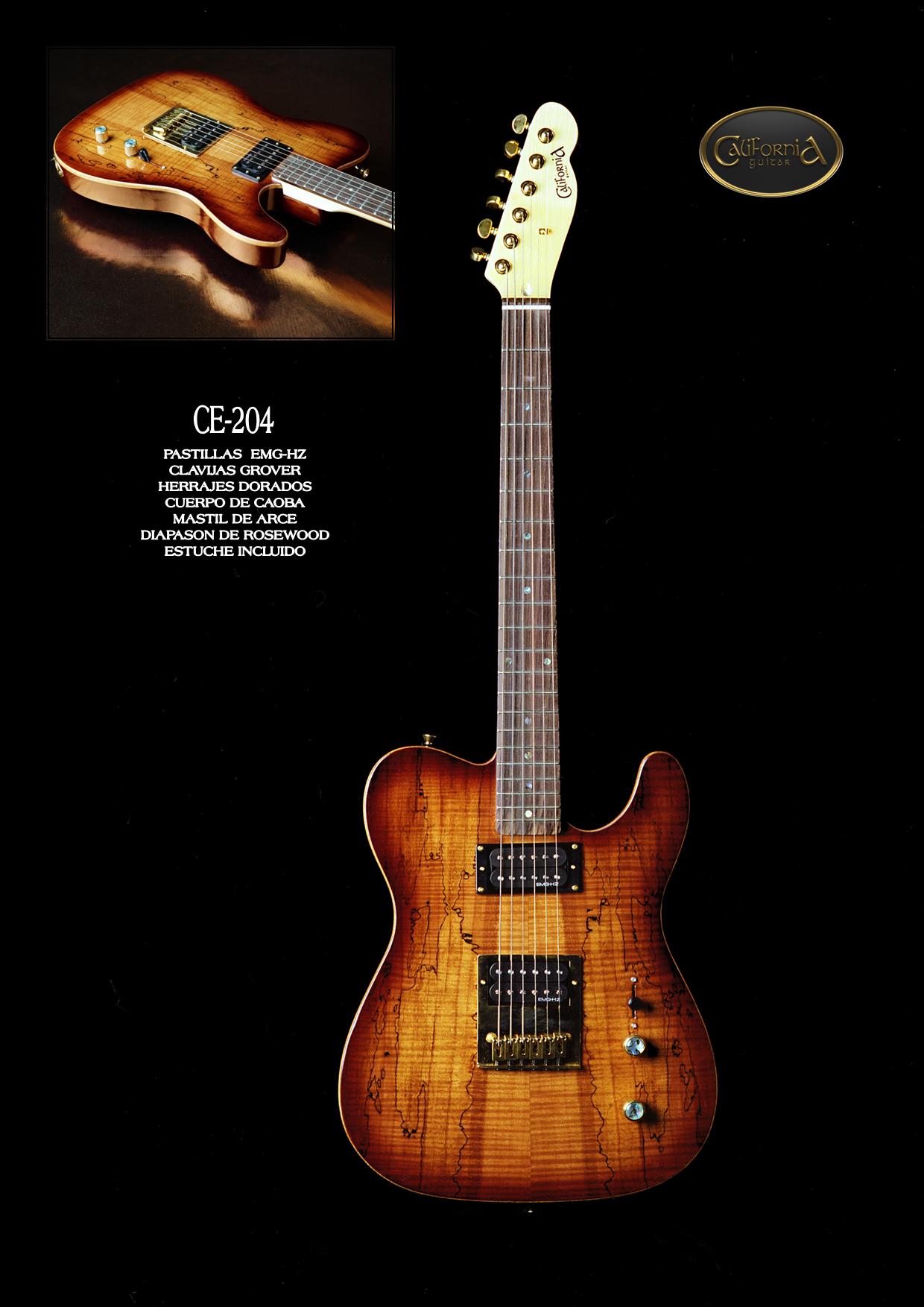 GUITARRA ELECTRICA - CALIFORNIA CE-204 TIPO TELECASTER CON ESTUCHE