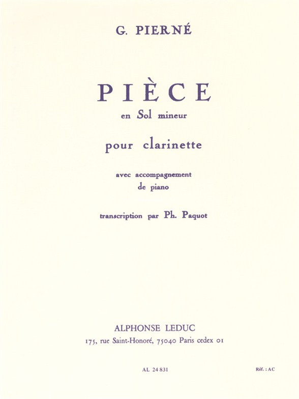 PIERNE G. - CANZONETTA -OP.19. CLARINETE Y PIANO -