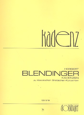 BLENDINGER H. - CADENCIAS CONSIERTOS CLASICOS DE VIOLA