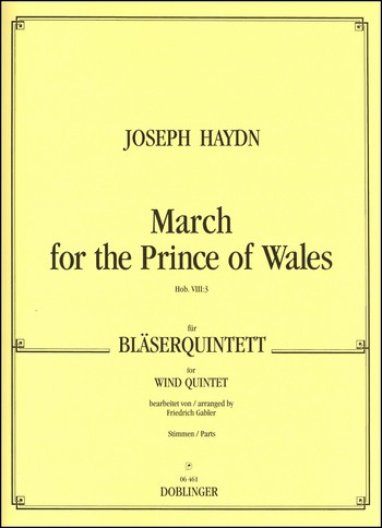 HAYDN J. - MARCHA PRINCIPE DE GALES  Hob VIII: 3