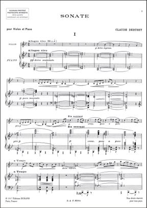 DEBUSSY C. - SONATA SOL m Nº3 VIOLIN Y PIANO
