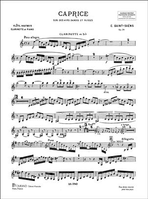 SAINT SAENS C. - CAPRICE AIR DANOIS OP.79