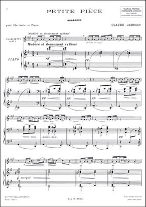 DEBUSSY C. - PEQUEÑA PIEZA CLARINETE