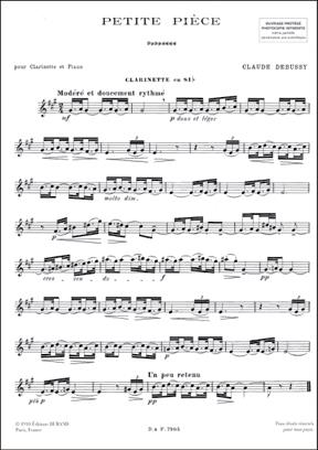 DEBUSSY C. - PEQUEÑA PIEZA CLARINETE