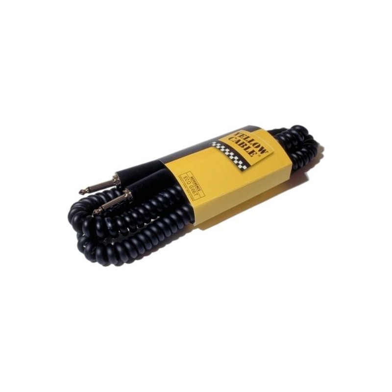 CABLE JACK -JACK -YELOW 6M ESPIRAL RIZADO